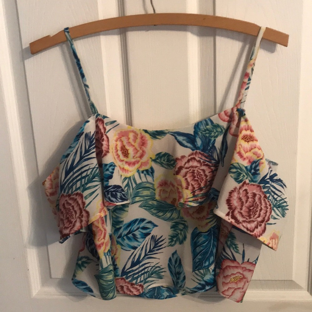 Tropical Floral print crop top